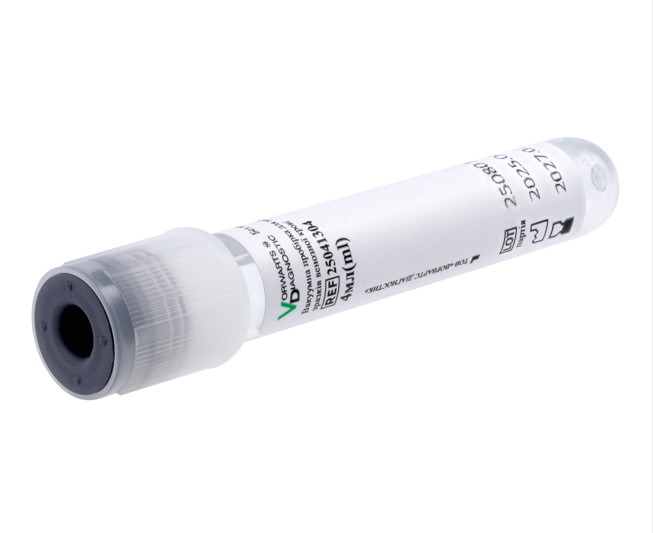 Вакуумна пробірка, 6 мл, 13*100 мм, з K2EDTA та розділовим гелем, з білою кришкою, 100 шт.